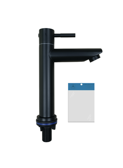 BLACK-COATED LEVER TURN SUS 304 S/S BASIN TAP (180MM)