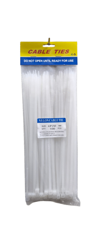 Nylon White Cable Tie 4.8 × 300MM X100 pcs (per pack)