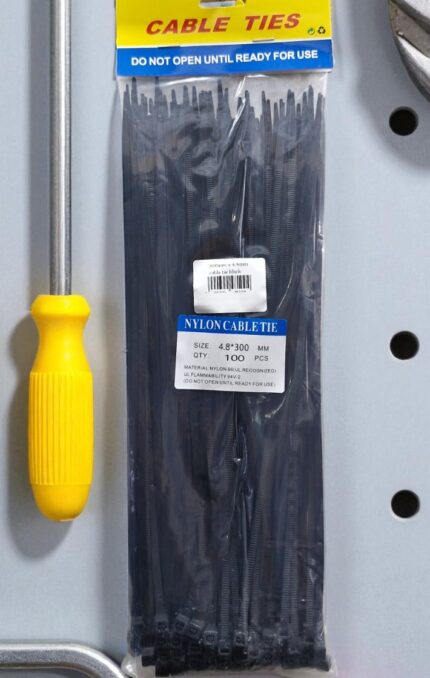 Nylon Black Cable Tie 4.8×300MM X100 pcs (per pack)