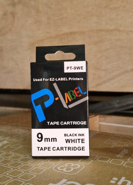 #9MM LABELING BLACK AND WHITE TAPE